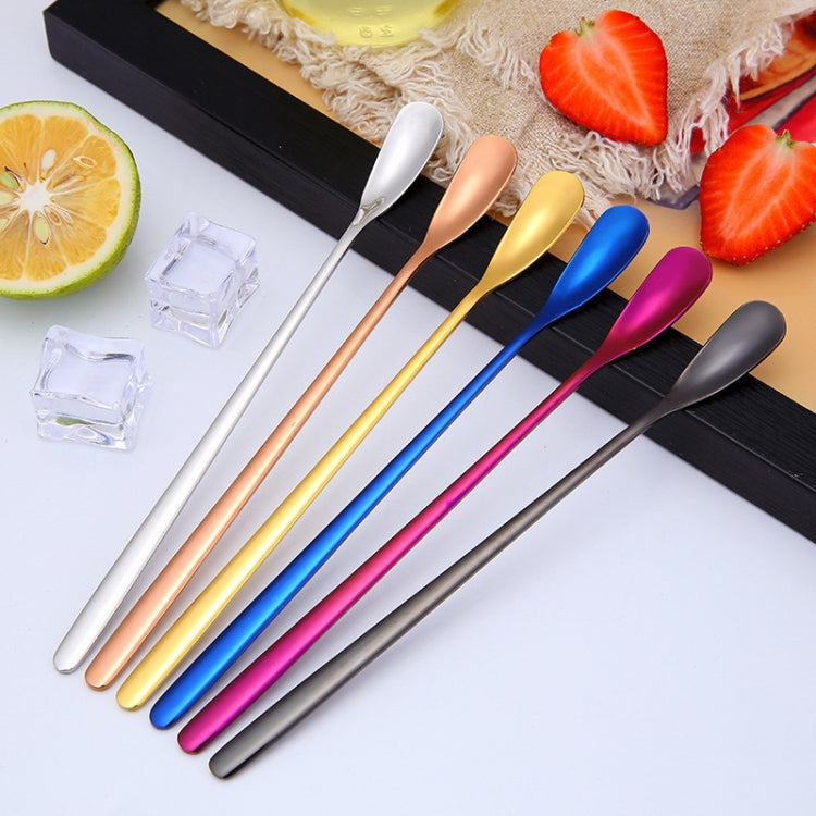 17cm 304 Stainless Steel Spoon Coffee Square Head Spoon Long Handle Mixing Spoon, Color: