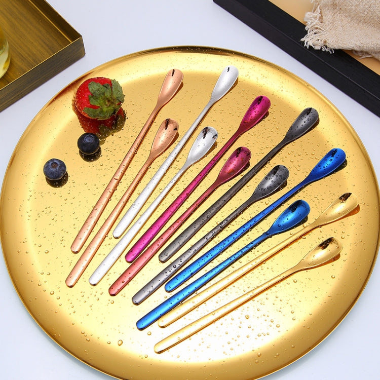 17cm 304 Stainless Steel Spoon Coffee Square Head Spoon Long Handle Mixing Spoon, Color: