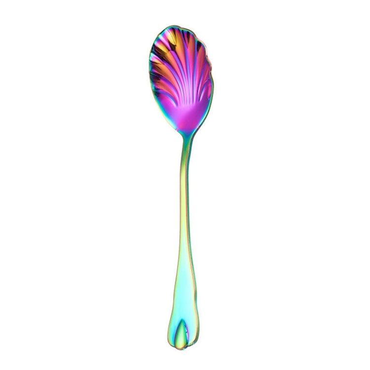 2pcs Stainless Steel Water Droplet Shell Spoon Ice Cream Spoon Coffee Mixing Spoon, Color: