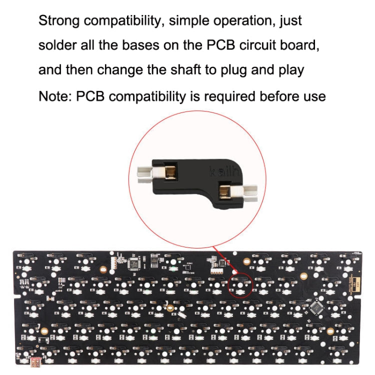 100pcs Mechanical Keyboard Shaft Body Hot Swap Base Modified Shaft Seat Connector(Black)