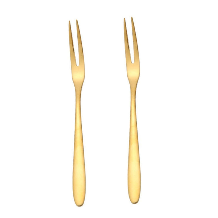 304 Stainless Steel Fruit Cake Fork Plating Titanium Tableware, Color: