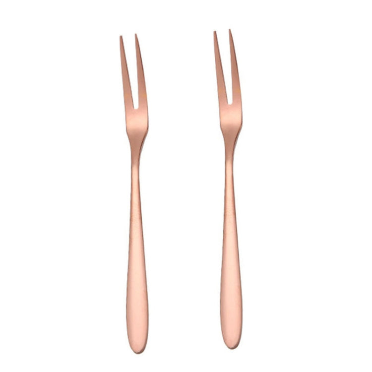 304 Stainless Steel Fruit Cake Fork Plating Titanium Tableware, Color: