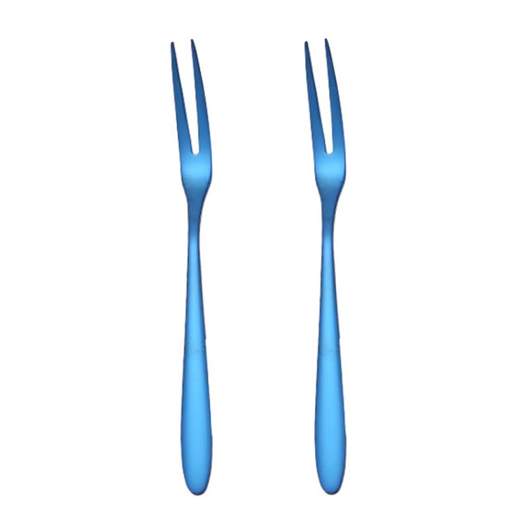 304 Stainless Steel Fruit Cake Fork Plating Titanium Tableware, Color: