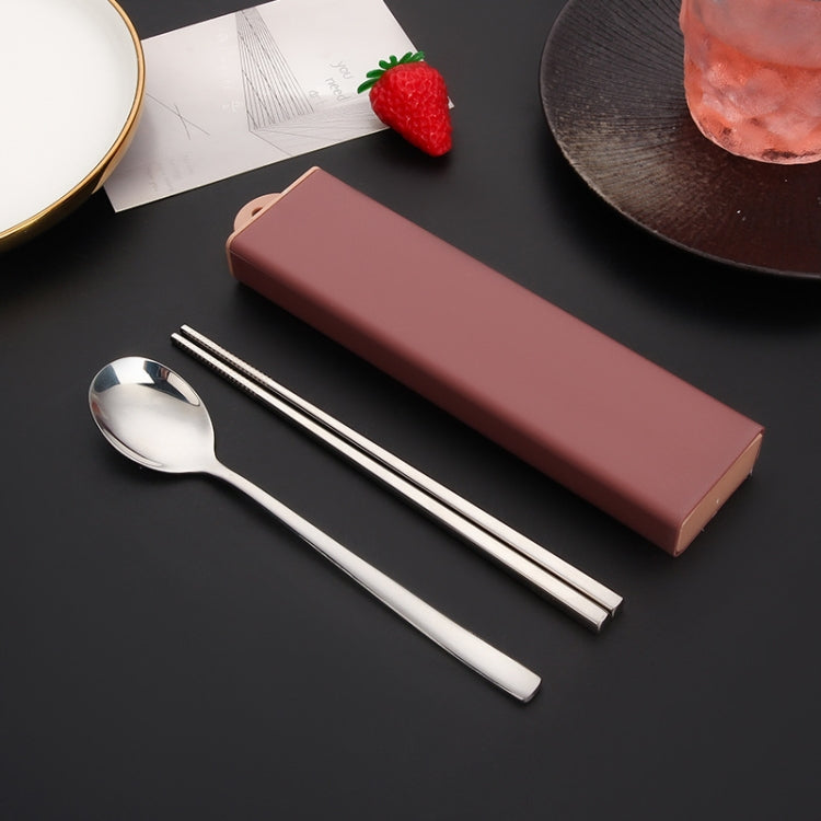 2pcs/set 316 Stainless Steel Portable Tableware Drawing Spoon Chopsticks