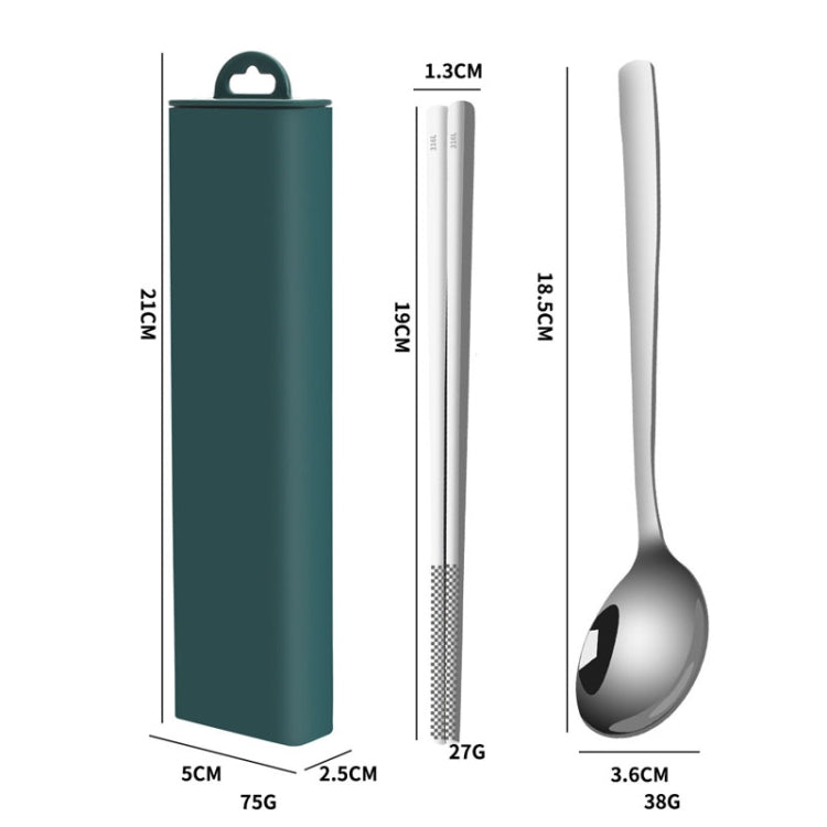 2pcs/set 316 Stainless Steel Portable Tableware Drawing Spoon Chopsticks