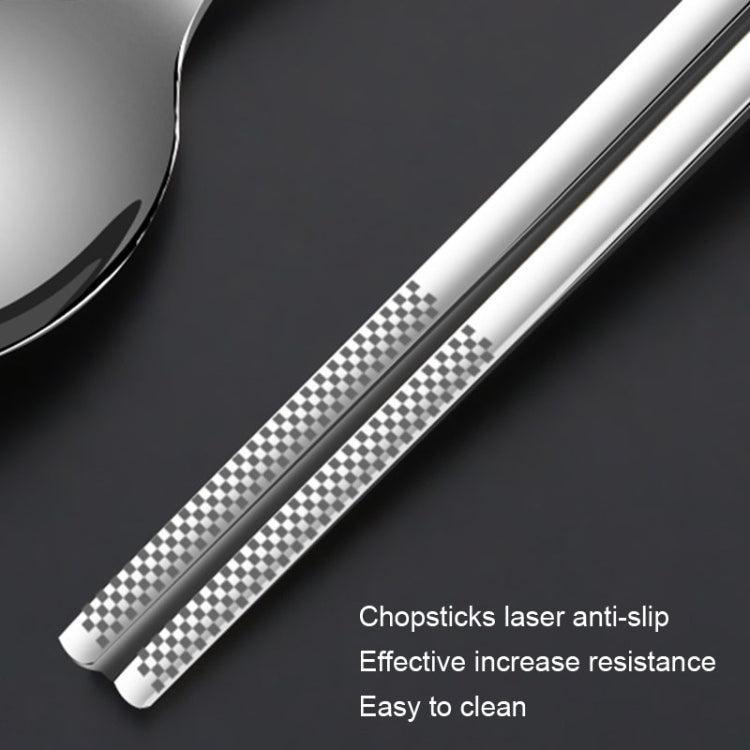 2pcs/set 316 Stainless Steel Portable Tableware Drawing Spoon Chopsticks