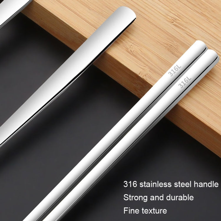 2pcs/set 316 Stainless Steel Portable Tableware Drawing Spoon Chopsticks