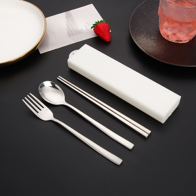 3pcs/set 316 Stainless Steel Portable Tableware Drawing Spoon Chopsticks Fork
