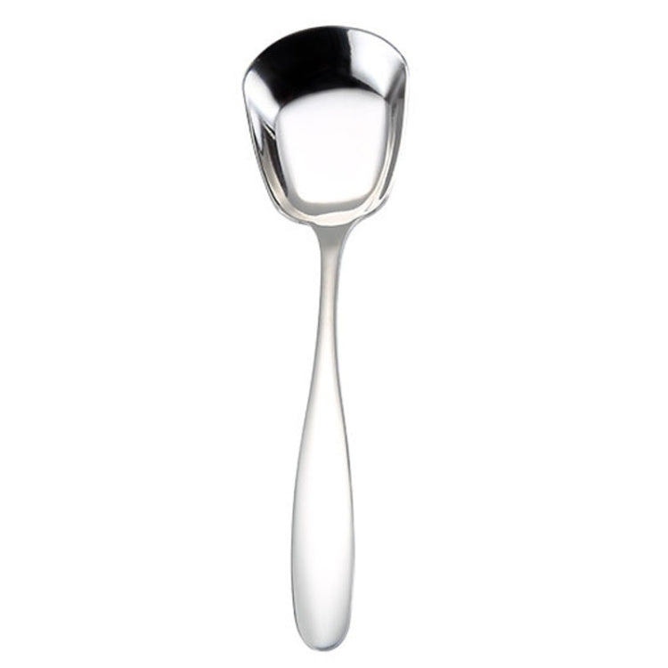 2pcs Large 304 Stainless Steel Spoon Glossy Thickened Flat Head Flat Bottom Serving Spoon, Color: