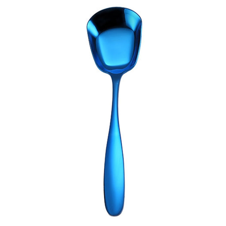 2pcs Large 304 Stainless Steel Spoon Glossy Thickened Flat Head Flat Bottom Serving Spoon, Color: