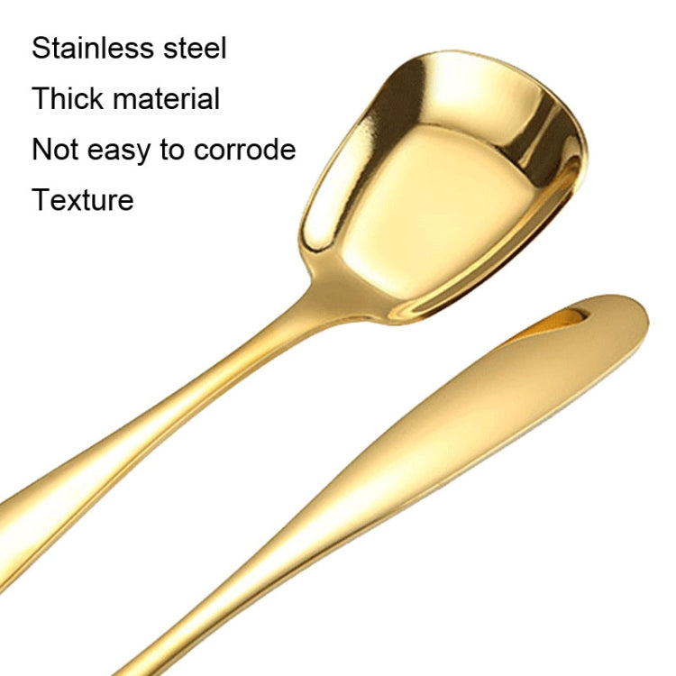 2pcs Large 304 Stainless Steel Spoon Glossy Thickened Flat Head Flat Bottom Serving Spoon, Color: