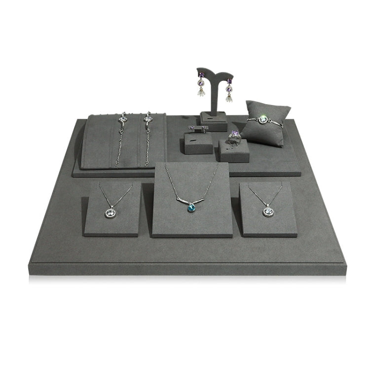Gray Jewelry Display Microfiber Jewelry Props Display Rack Set