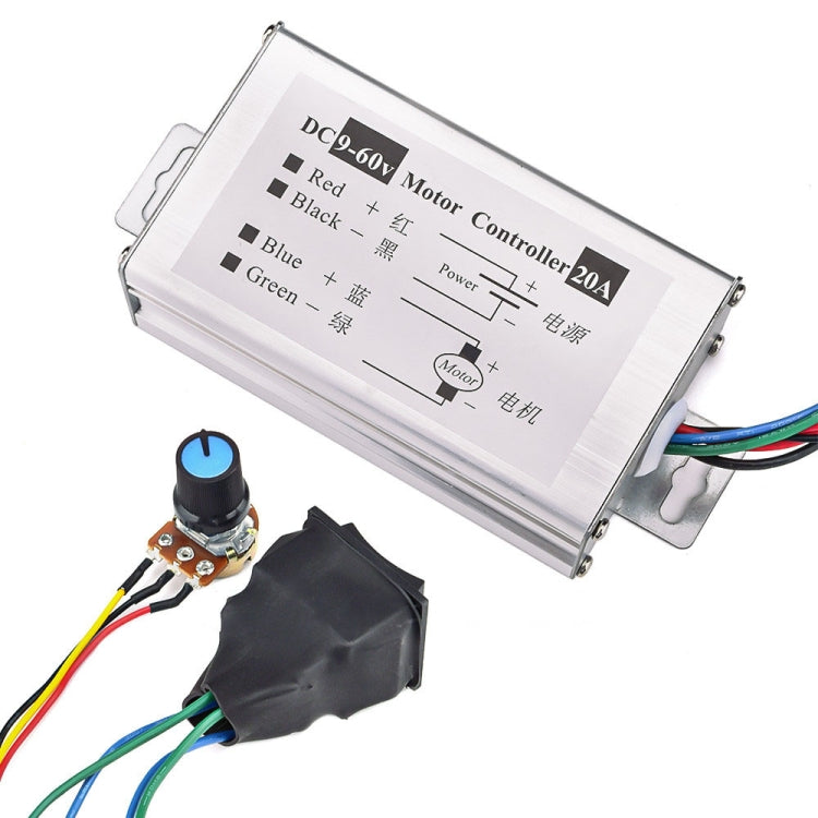 20A Forward And Reverse DC Speed Regulator 9-60V Pulse Wide Motor Driver PWM Control Board(With Switch)
