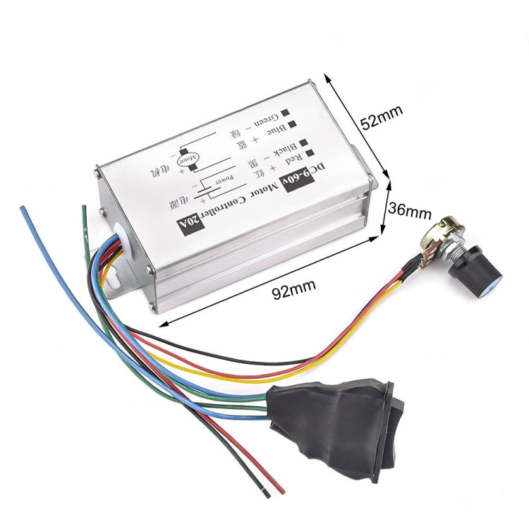 20A Forward And Reverse DC Speed Regulator 9-60V Pulse Wide Motor Driver PWM Control Board(With Switch)
