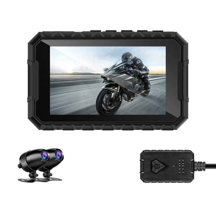 AHD HD Night Vision Waterproof Dual Lens WIFI Motorcycle Data Recorder(Black)