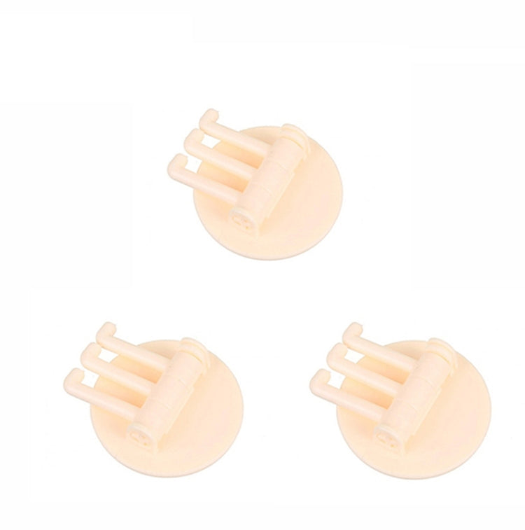 3pcs/bag 3 Hooks Rotatable Hook Kitchen Bathroom Paste Wall Hook