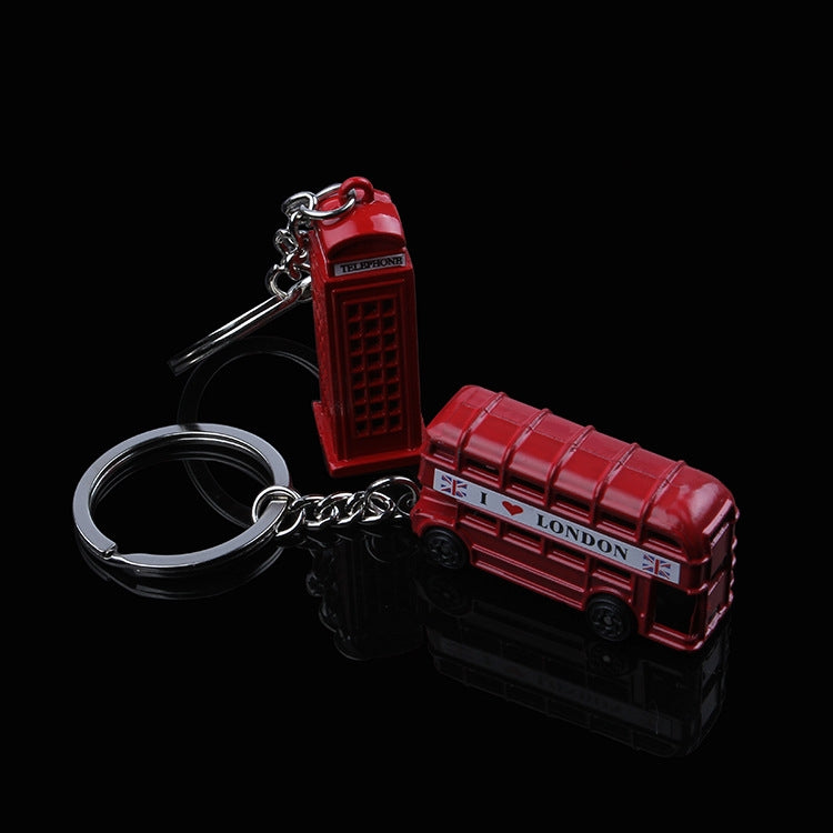 2pcs Mailbox Off-Road Vehicle Key Chain UK Tourism Souvenir Gift, Style: