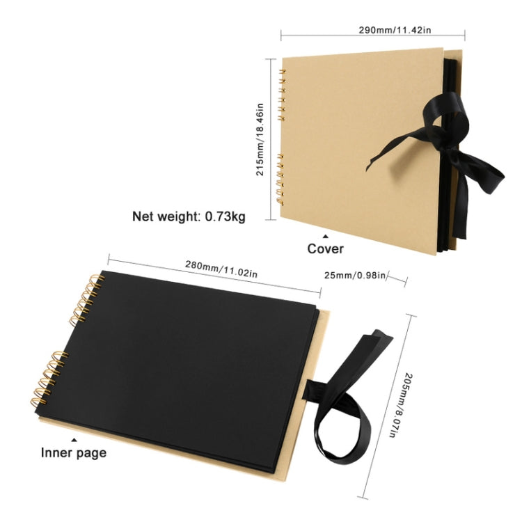 2 PCS Photo Albums Scrapbook Paper DIY Craft Picture Album for Wedding Anniversary Gifts Memory Books, Inner Page: