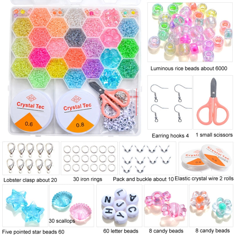 3mm Luminous Millet Beads DIY Beaded Storage Box Toys, Style:
