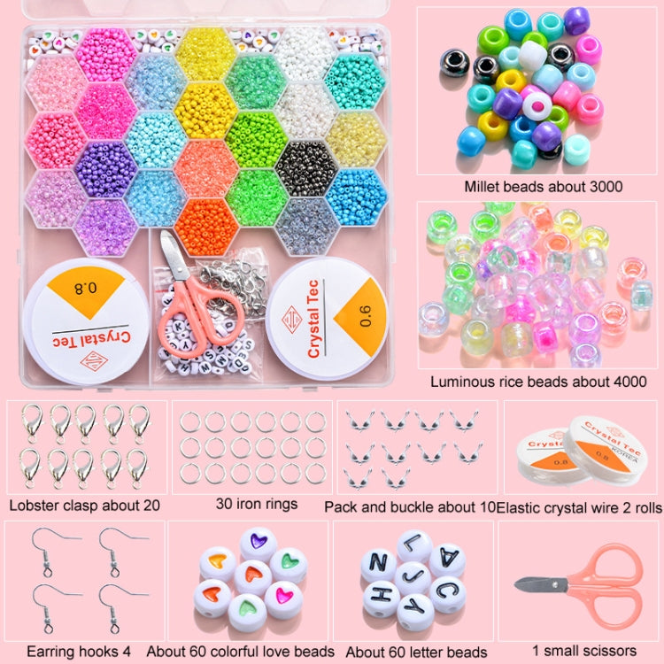 3mm Luminous Millet Beads DIY Beaded Storage Box Toys, Style: