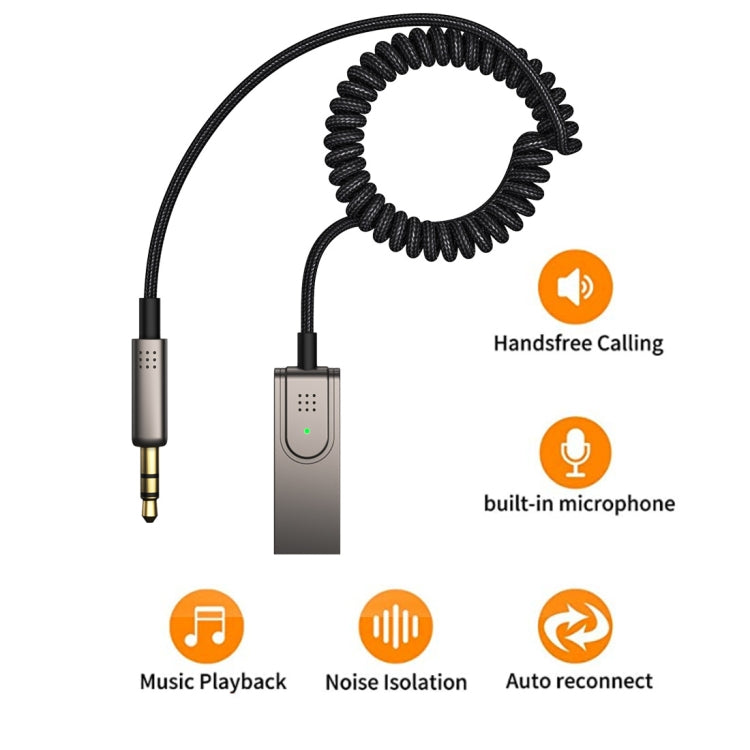 USB To 3.5mm Car Bluetooth Audio Cable Audio Call Navigation Conversion Cable