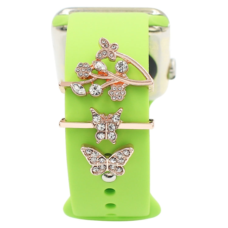 3pcs/Set Smart Watch Silicone Watch Band Decorative Ring Butterfly Buckle Watch Band Decorations