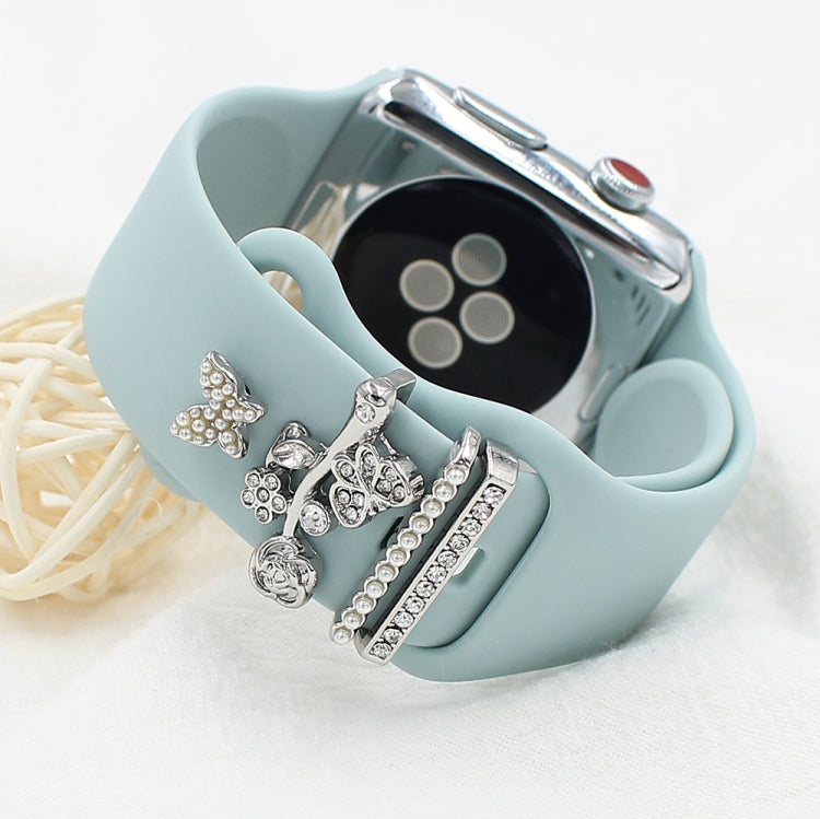 3pcs/Set Smart Watch Silicone Watch Band Decorative Ring Butterfly Buckle Watch Band Decorations