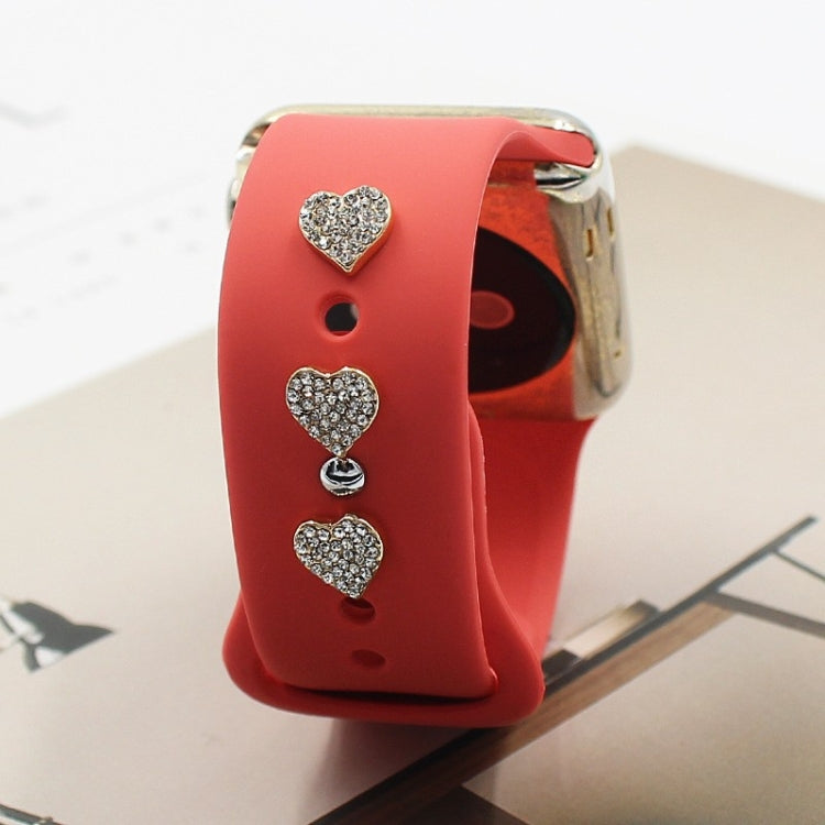 3pcs Watch Silicone Strap Decorative Diamond Buckle, Style: