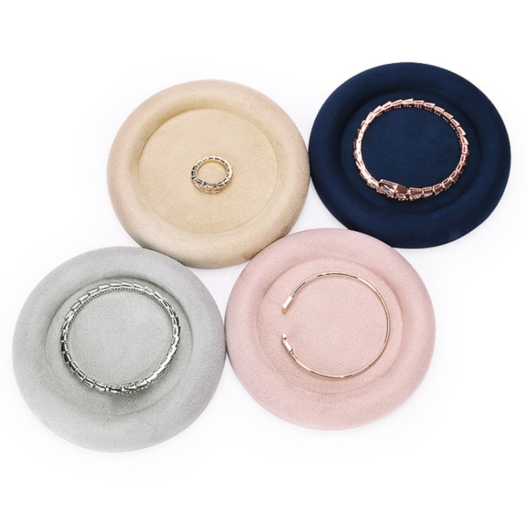 12x1.8cm Jewelry Ring Velvet Leather Round Empty Plate Bracelet Display Rack