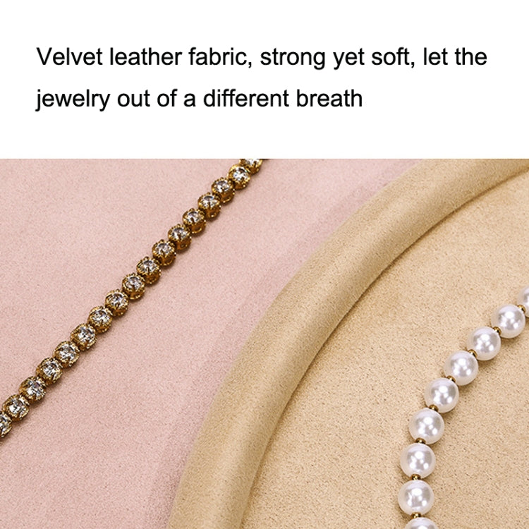12x1.8cm Jewelry Ring Velvet Leather Round Empty Plate Bracelet Display Rack