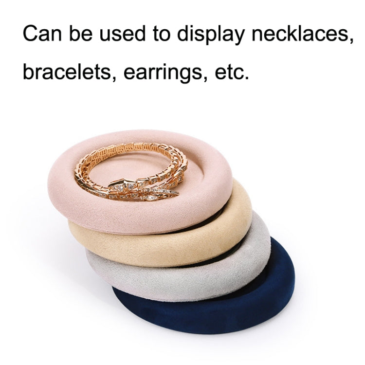 12x1.8cm Jewelry Ring Velvet Leather Round Empty Plate Bracelet Display Rack