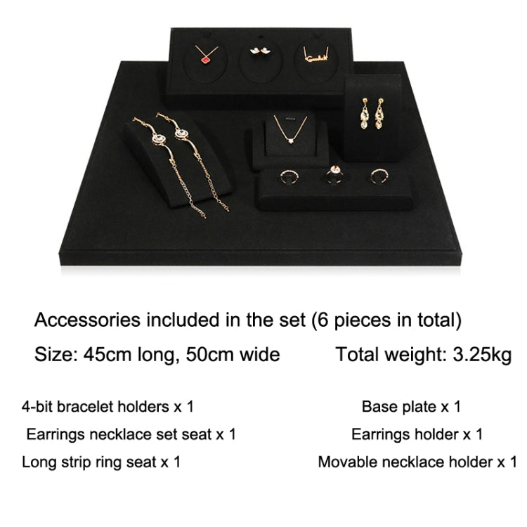 Black Microfiber Necklace Ring Jewelry Display Live Jewelry Prop Rack Set