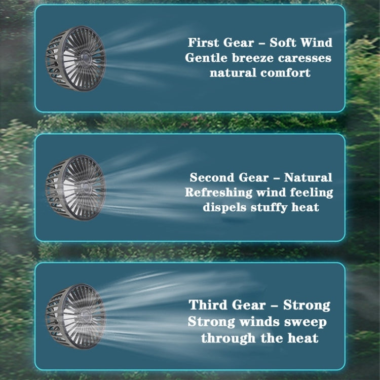 12V/24V Car Rear Seat Back USB Interface Powerful Double-headed Fan(F4207)