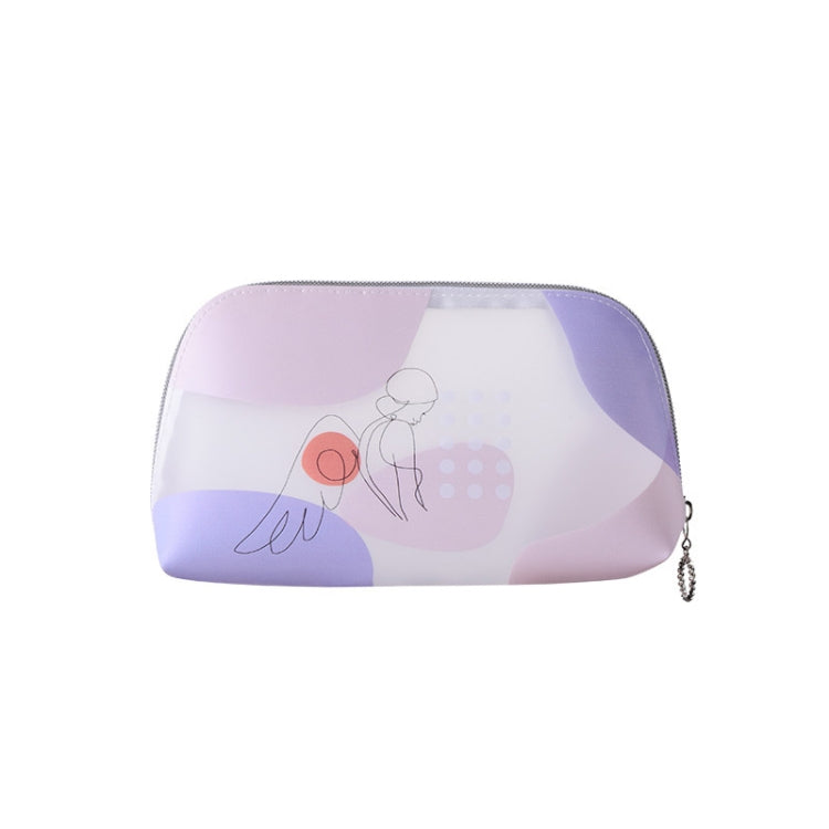 Morandi Cosmetic Bag Cute Girl TPU Matte Transparent Toiletry Bag, Size: