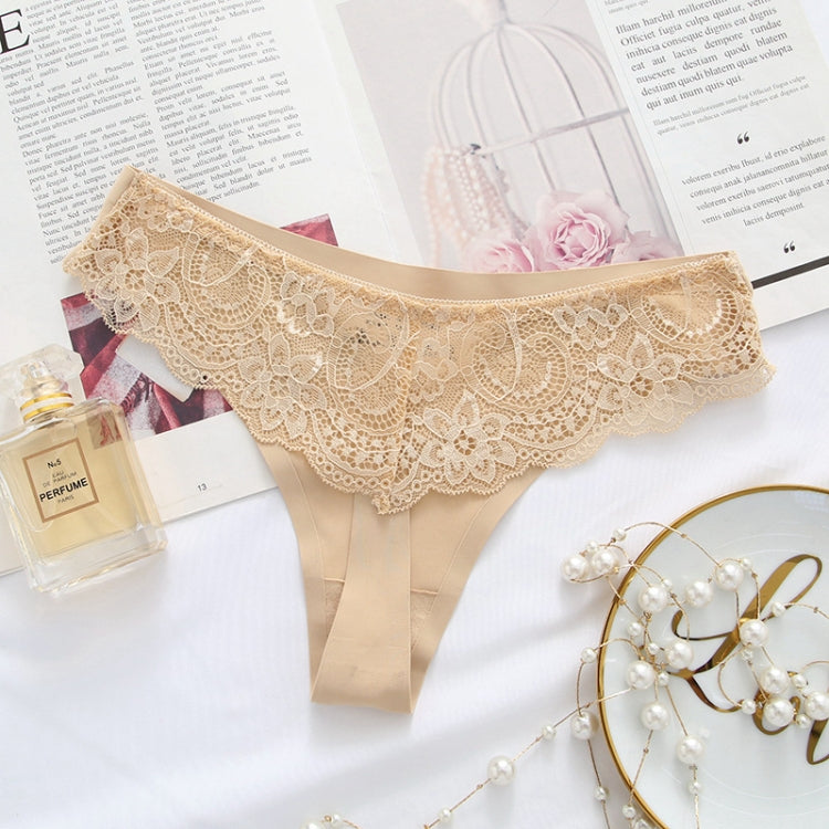 3pcs Ice Silk Seamless One-piece Underwear Women Sexy Lace Thongs