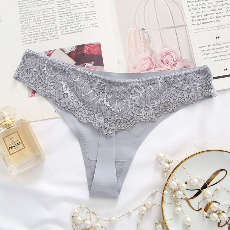 3pcs Ice Silk Seamless One-piece Underwear Women Sexy Lace Thongs