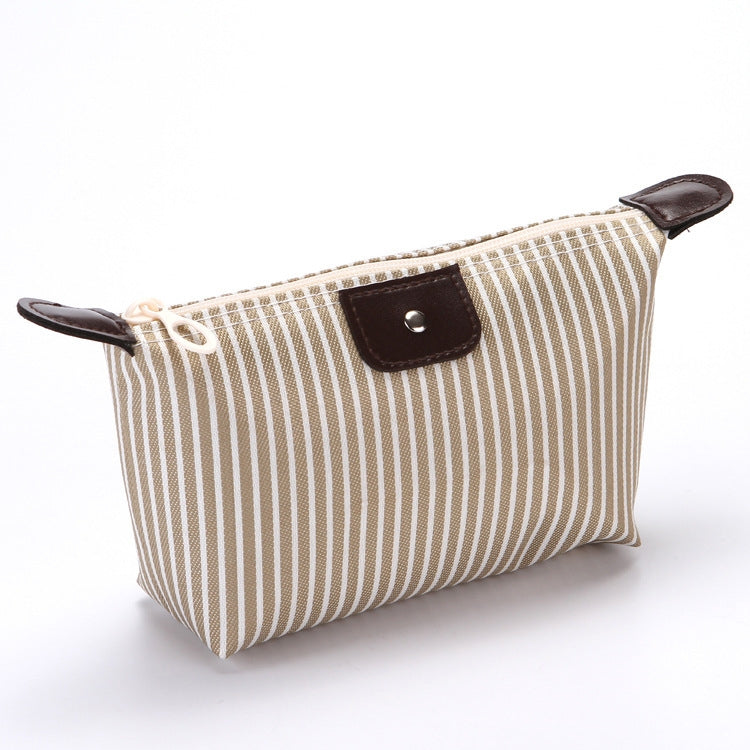 5pcs Striped Dumpling Cosmetic Bag Travel Folding Toiletry Bag