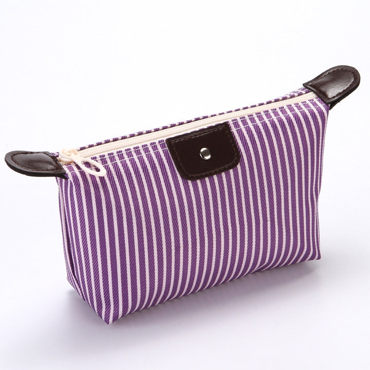 5pcs Striped Dumpling Cosmetic Bag Travel Folding Toiletry Bag