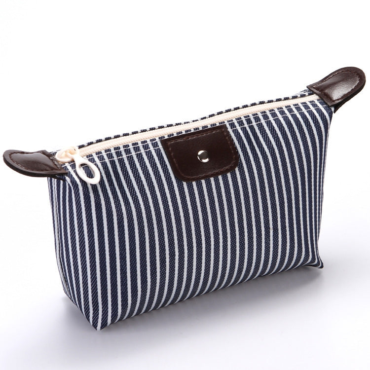 5pcs Striped Dumpling Cosmetic Bag Travel Folding Toiletry Bag