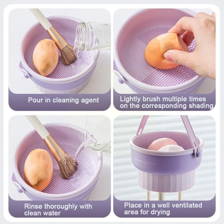2 in 1 Makeup Brush Cleaning and Drying Scrubbing Bowl