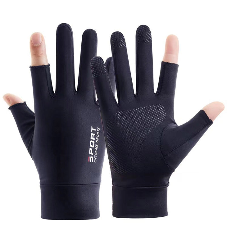 Free Code Summer Ice Silk Thin Sunscreen Gloves Fishing Non-slip Takeaway Rider Gloves