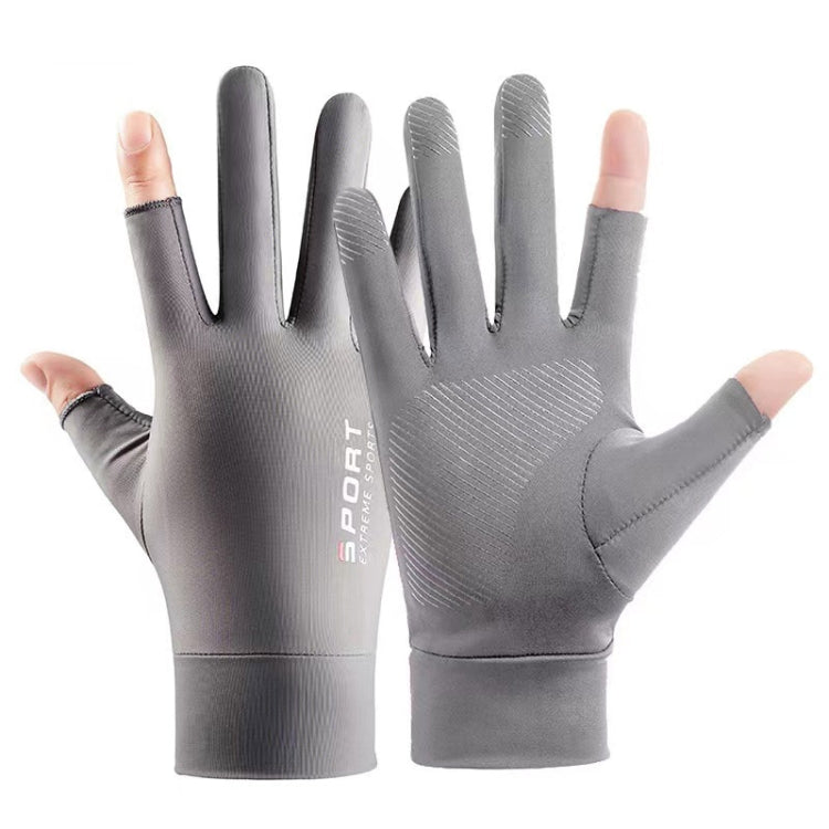Free Code Summer Ice Silk Thin Sunscreen Gloves Fishing Non-slip Takeaway Rider Gloves