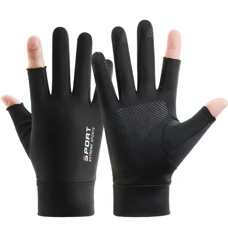 Free Code Summer Ice Silk Thin Sunscreen Gloves Fishing Non-slip Takeaway Rider Gloves