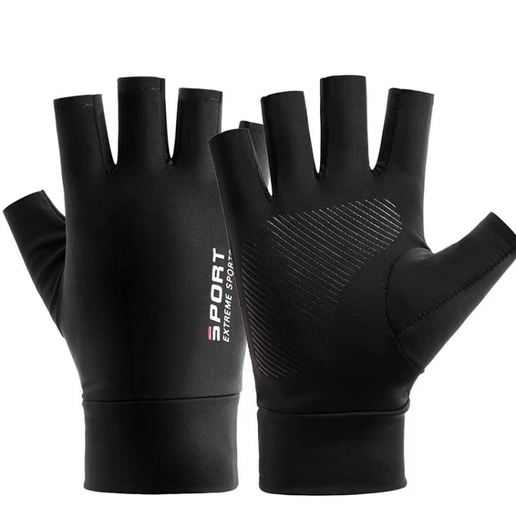 Free Code Summer Ice Silk Thin Sunscreen Gloves Fishing Non-slip Takeaway Rider Gloves