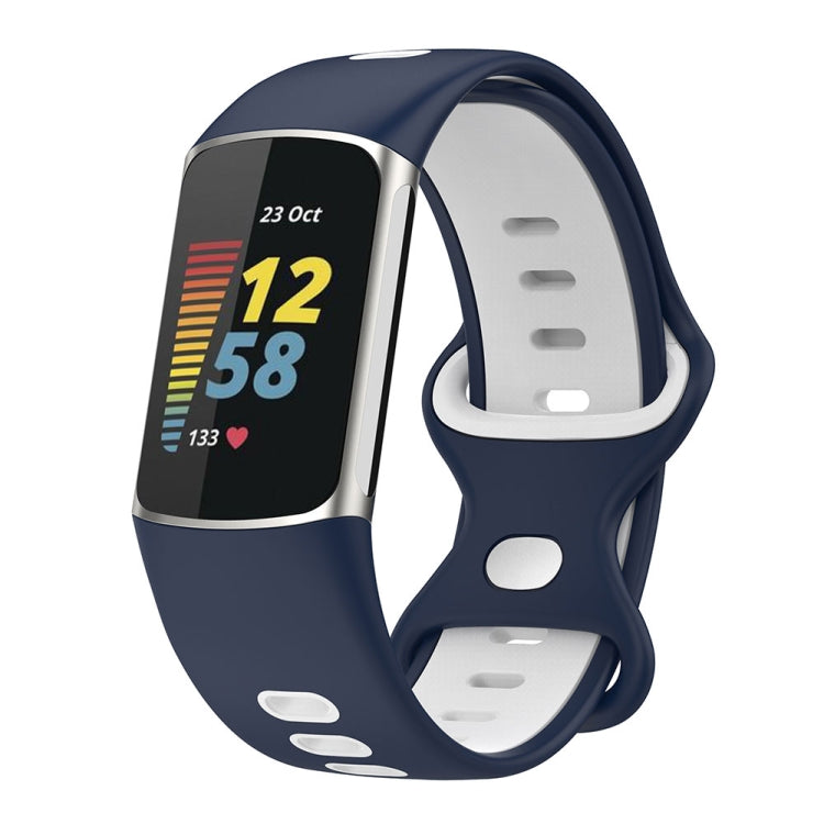 For Fitbit Charge 5 Smart Watch Sports Waterproof Two-Color Silicone Band