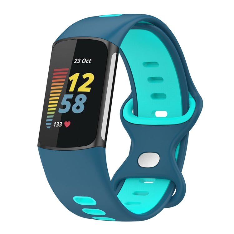 For Fitbit Charge 5 Smart Watch Sports Waterproof Two-Color Silicone Band