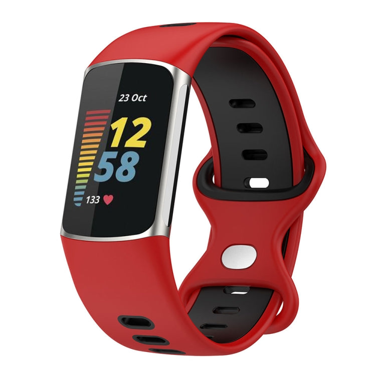 For Fitbit Charge 5 Smart Watch Sports Waterproof Two-Color Silicone Band