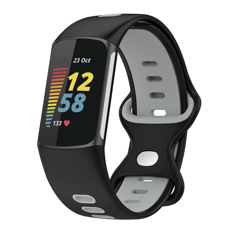 For Fitbit Charge 5 Smart Watch Sports Waterproof Two-Color Silicone Band