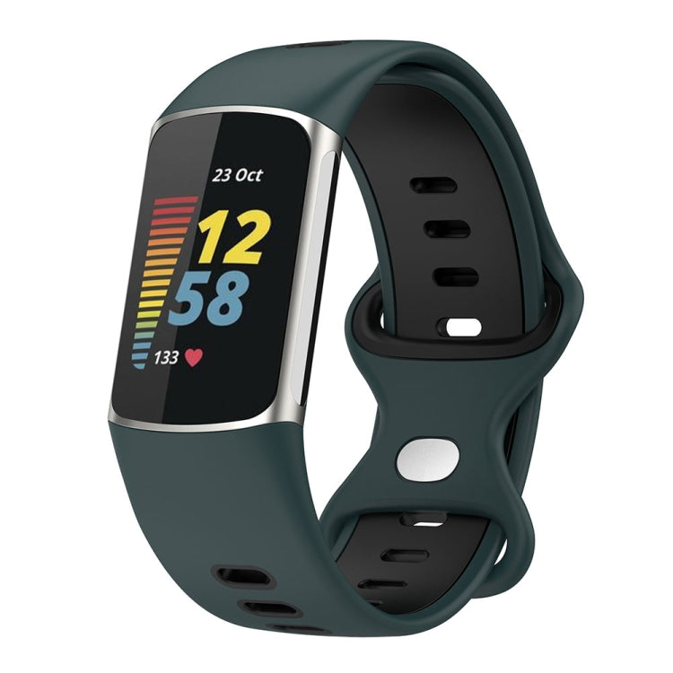 For Fitbit Charge 5 Smart Watch Sports Waterproof Two-Color Silicone Band
