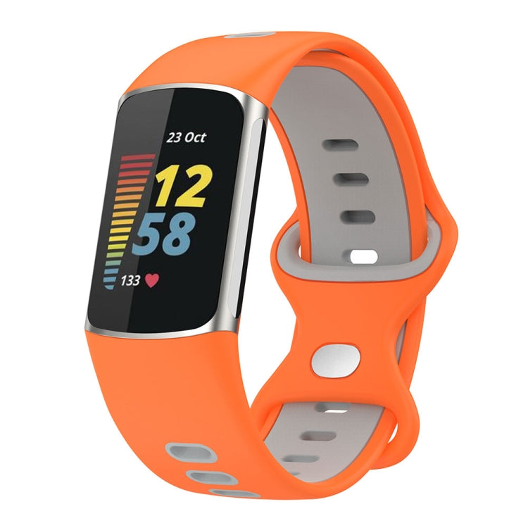 For Fitbit Charge 5 Smart Watch Sports Waterproof Two-Color Silicone Band
